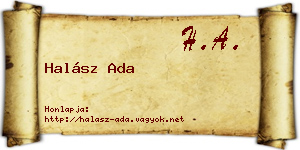 Halász Ada névjegykártya